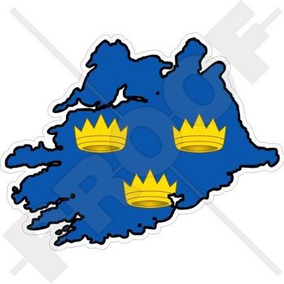 MUNSTER Province IRISH Map-Flag Ireland EIRE 4.7" (120mm) Vinyl Bumper Sticker, Decal