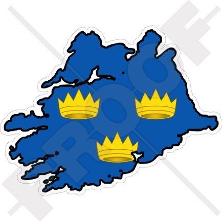 MUNSTER Province IRISH Map-Flag Ireland EIRE 4.7" (120mm) Vinyl Bumper Sticker, Decal