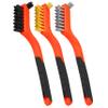 Fulton 3 Wire Brushes with Dual Tip Bristles 1 Each Nylon Brass and Stainless Steel with Curved Handles Ideal for Rust, Dirt and Paint Removal view 1