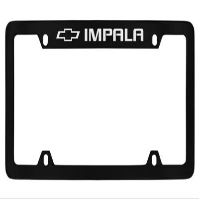 Chevrolet Impala License Plate Frame Holder (Black & 4 Hole & Top (12))