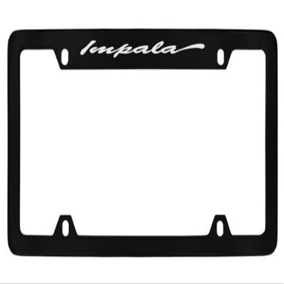 Chevrolet Impala License Plate Frame Holder (Black & 4 Hole & Top & Scripted)