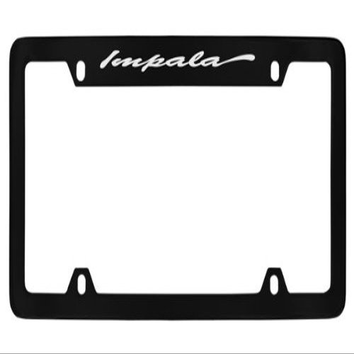 Chevrolet Impala License Plate Frame Holder (Black & 4 Hole & Top & Scripted)
