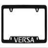 Nissan Versa Black Coated Metal Bottom Engraved License Plate Frame Holder view 1