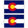 COLORADO State Flag USA American 4" (100mm) Vinyl Bumper Stickers, Decals x2 view 1