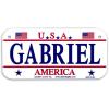 Gift House Gabriel USA Bike Plate - Made in USA, 3x6 Embossed Aluminum view 1