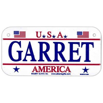 Gift House Garret USA Bike Plate - Made in USA, 3x6 Embossed Aluminum