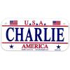 Gift House Charlie USA Bike Plate - Made in USA, 3x6 Embossed Aluminum view 1