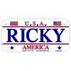 Gift House Ricky USA Bike Plate - Made in USA, 3"x6" Embossed Aluminum view 1
