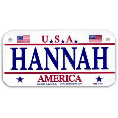 Gift House Hannah Use Bike Plate - Made in Use, 3X6 Embossed Aluminum