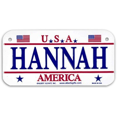 Gift House Hannah Use Bike Plate - Made in Use, 3X6 Embossed Aluminum