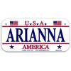 Gift House Arianna USA Bike Plate - Made in USA, 3x6 Embossed Aluminum view 1