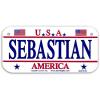 Gift House Sebastian USA Bike Plate - Made in USA, 3"x6" Embossed Aluminum view 1