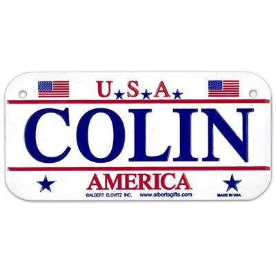 Gift House Colin USA Bike Plate - Made in USA, 3x6 Embossed Aluminum