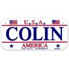 Gift House Colin USA Bike Plate - Made in USA, 3x6 Embossed Aluminum view 1