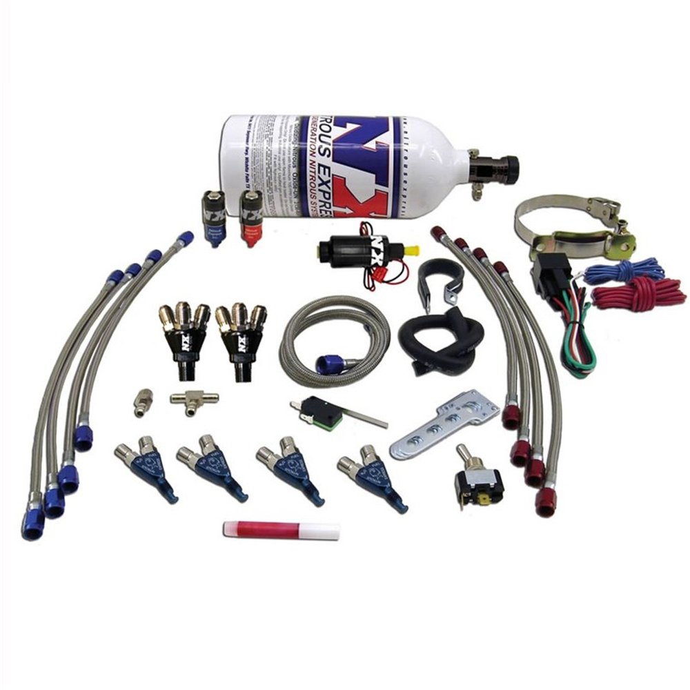 Nitrous Express - 4 Cyl Piranha Nitrous Kit w/2.5lb Bottle (60005P)