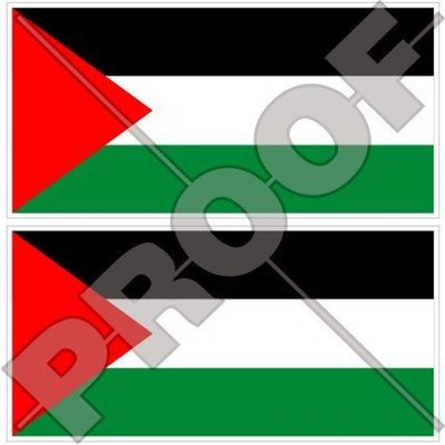 PALESTINE Flag Palestinian State 4,3" (110mm) Vinyl Bumper Stickers, Decals x2