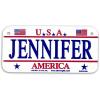 Gift House Jennifer USA Bike Plate - Made in USA, 3x6 Embossed Aluminum view 1
