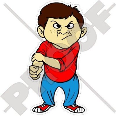 NAUGHTY BAD BOY Cartoon Angry Teen 8" (200mm) Vinyl Bumper Sticker, Decal