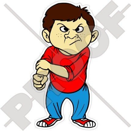 NAUGHTY BAD BOY Cartoon Angry Teen 8" (200mm) Vinyl Bumper Sticker, Decal