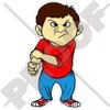 NAUGHTY BAD BOY Cartoon Angry Teen 8" (200mm) Vinyl Bumper Sticker, Decal view 1