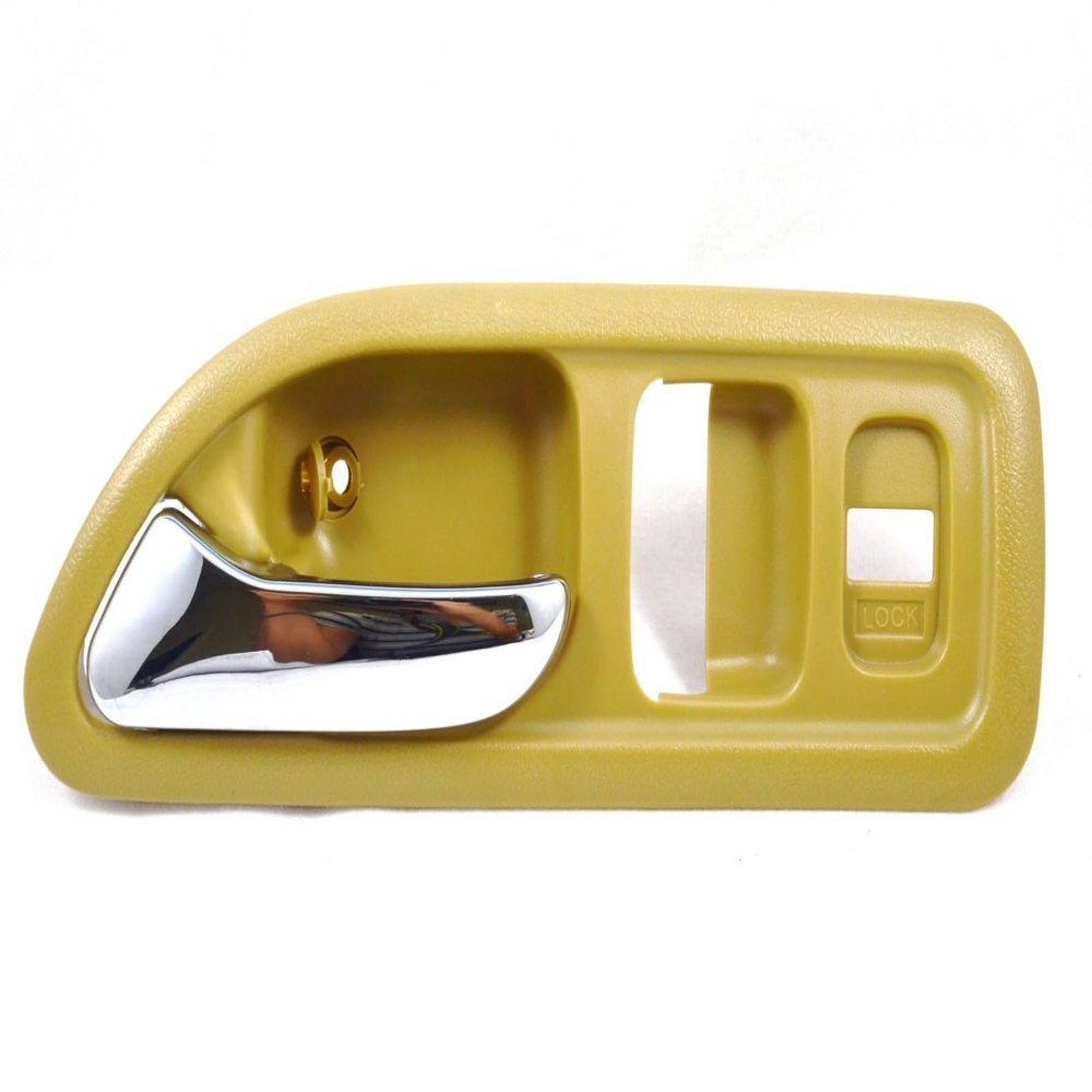 PT Auto Warehouse HO-2577ME-FL - Inside Interior Inner Door Handle, Beige/Tan Housing with Chrome Lever - 2-Door Coupe, Driver Side