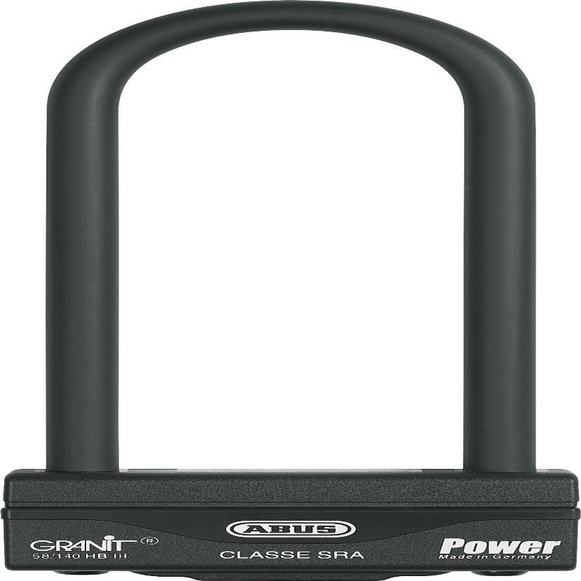 ABUS U-Lock Granit Power 58/140HBIII - Strong Motorbike Lock with Double Locking - Security Level 18-230 mm Shackle Height