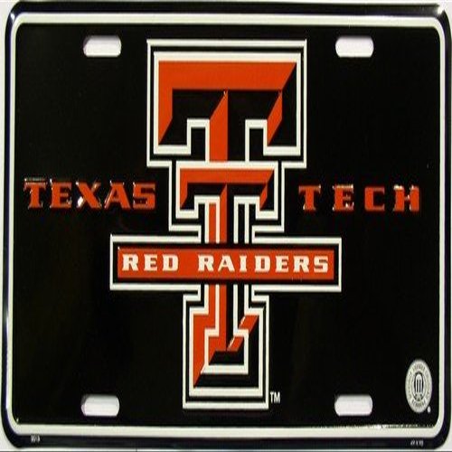 Texas Tech Red Raiders Collegiate Embossed Metal Novelty License Plate Tag Sign
