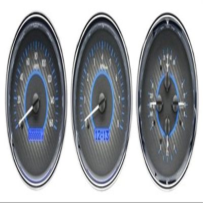 Triple Round Universal VHX System, Satin Alloy Style Face, Red Display