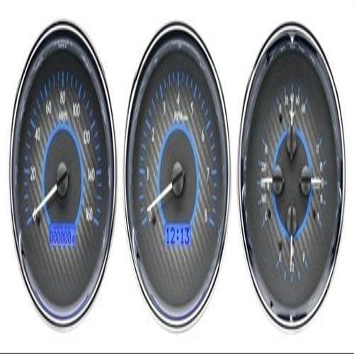 Triple Round Universal VHX System, Satin Alloy Style Face, Red Display
