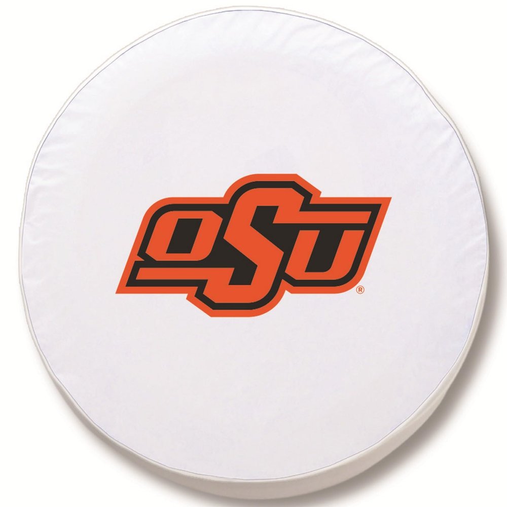Oklahoma State University Tire Cover - Size Z - (33"x12.5") on White Vinyl