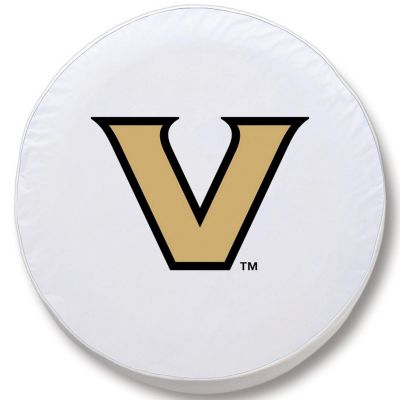Vanderbilt University Tire Cover - Size A (34"x8") on White Vinyl