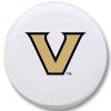 Vanderbilt University Tire Cover - Size A (34"x8") on White Vinyl view 1
