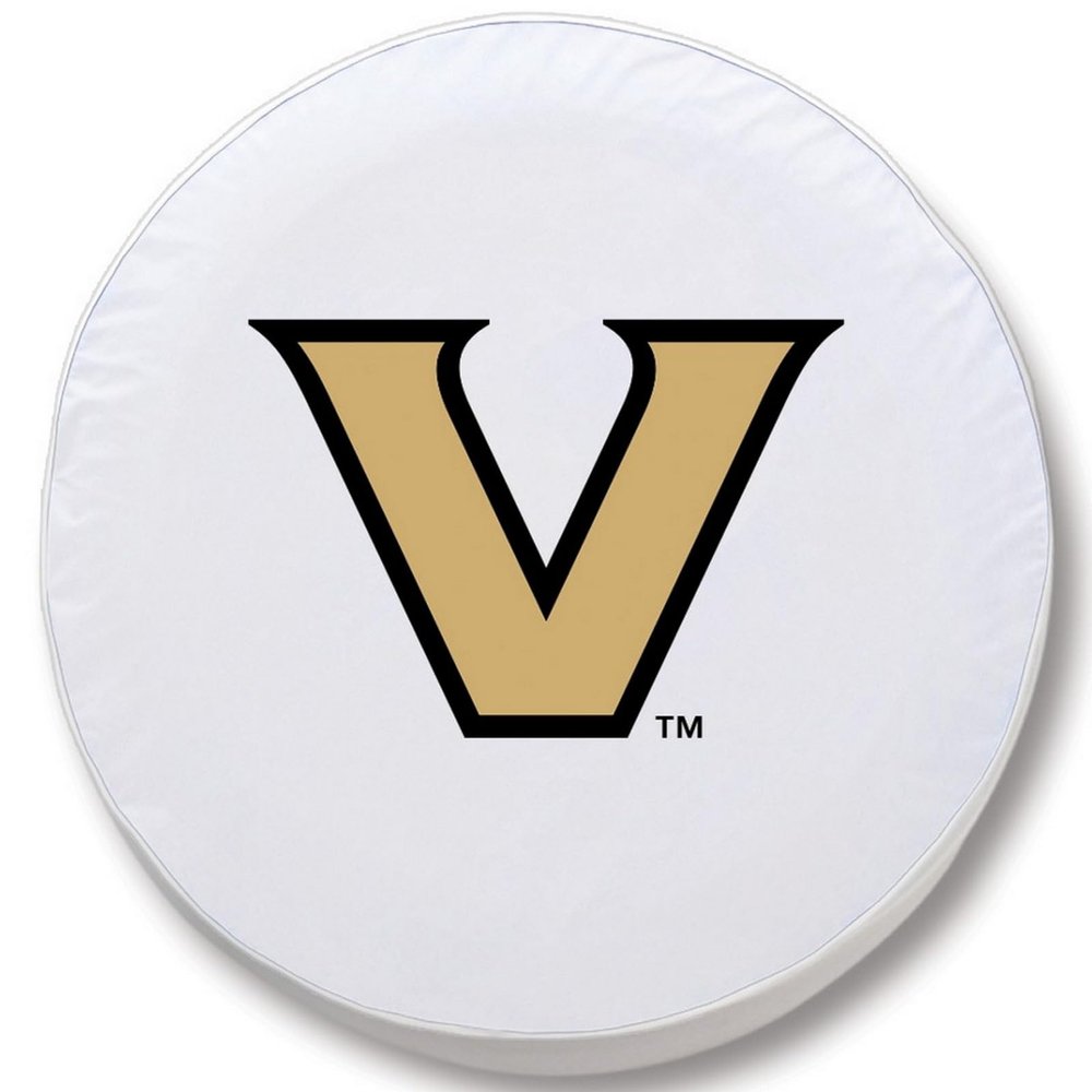 Vanderbilt University Tire Cover - Size H2 - (35"x12.5") on White Vinyl