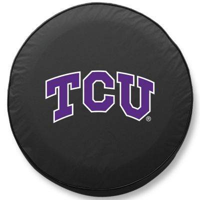 Texus Christian University Tire Cover - Size D10 - (30.75"x10") on Black Vinyl