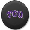 Texus Christian University Tire Cover - Size D10 - (30.75"x10") on Black Vinyl view 1