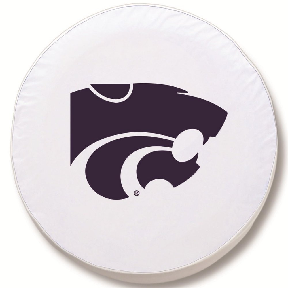 Kansas State University Tire Cover - Size O - (21.5"x8") on White Vinyl