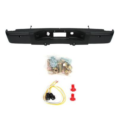 CarPartsDepot 364-15204-20-BK Rear Step Bumper Bar W/Pad Black W/Sensor Holes GM1103149
