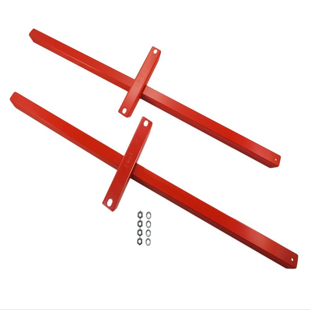 12 Gauge Subframe Connectors Red with Hardware for 1979-2004 Mustang & Cobra