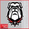 Georgia Bulldogs DOG w/SPIKE COLLAR 4" Vinyl Decal UGA Car Truck Sticker view 1