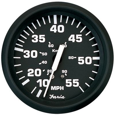 Faria Beede Instruments 32810 Faria Euro Black 4" Speedometer 55MPH Mechanical