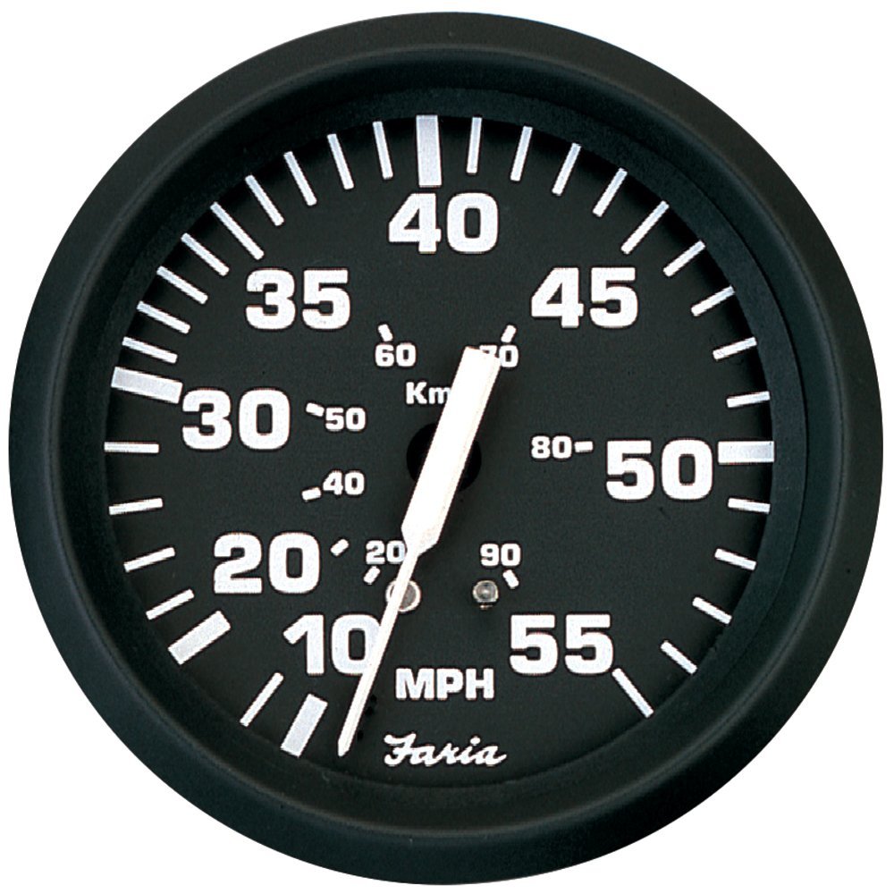Faria Beede Instruments 32810 Faria Euro Black 4" Speedometer 55MPH Mechanical