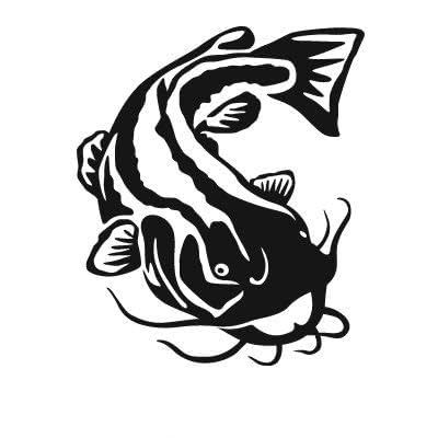 Express Yourself Products Flathead Catfish (Black - Facing as Shown - Small) Decal Sticker - Freshwater Fish Collection