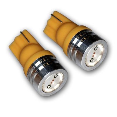 Tuningpros LEDRSM-T10-YHP1 Rear Side Marker LED Light Bulbs T10 Wedge, High Power LED Yellow 2-pc Set
