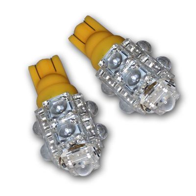 Tuningpros LED-T10-Y9 T10 Wedge LED Light Bulbs, 9 Flux Yellow 2-pc Set