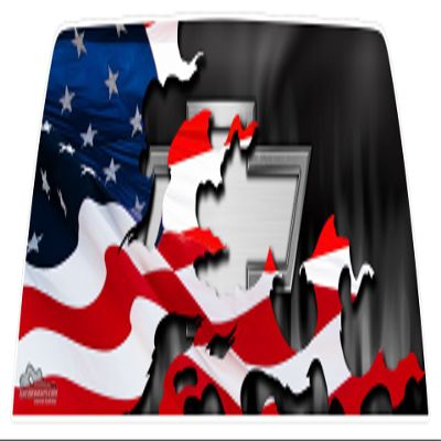 GATORWRAPS - Chevy Patriotic Flag Window Graphic -"66 x 29" SUV/Minivan/Full-Size Van