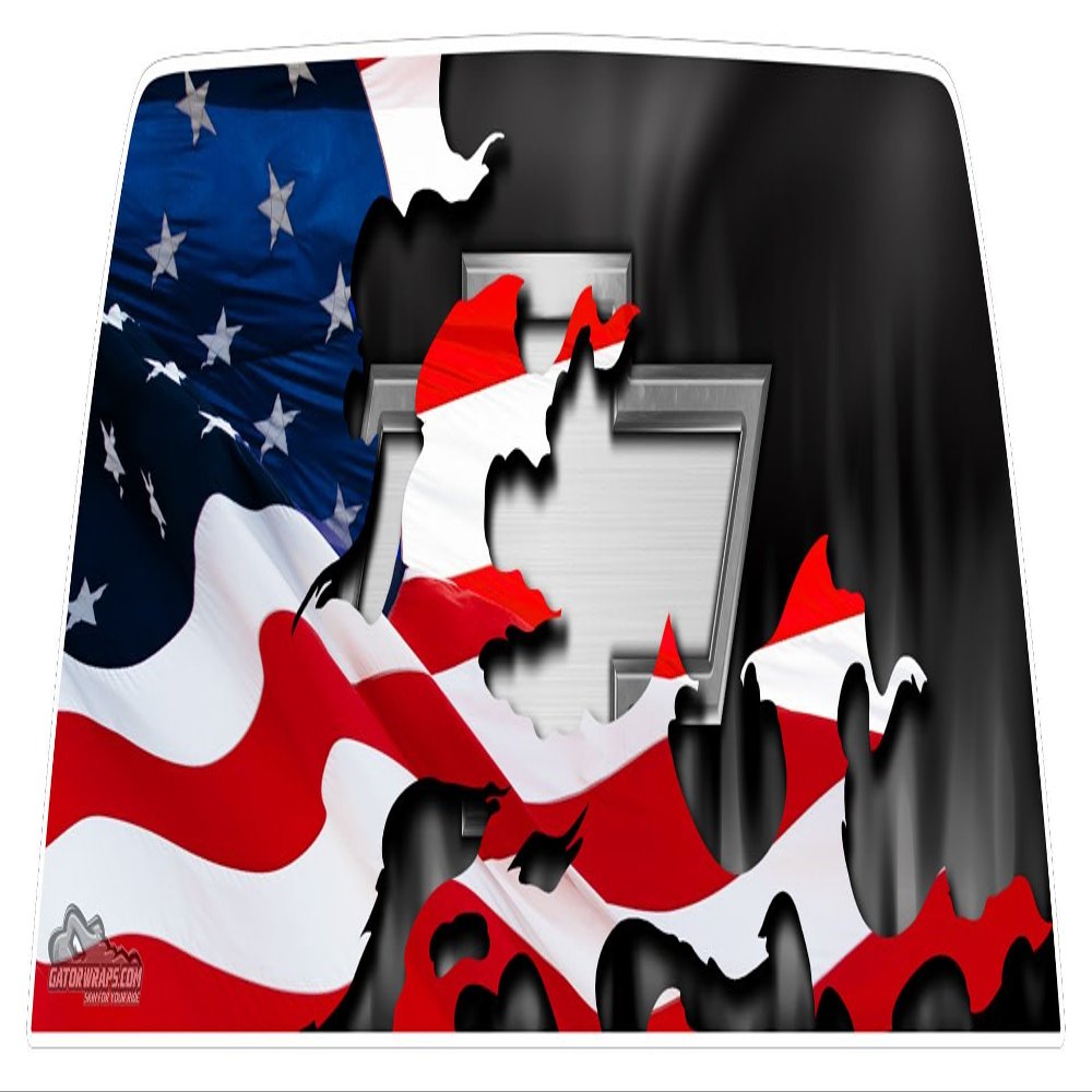 GATORWRAPS - Chevy Patriotic Flag Window Graphic -"66 x 29" SUV/Minivan/Full-Size Van