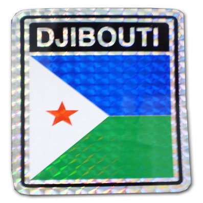 Flagline Djibouti - 3" x 4" Reflective Decal