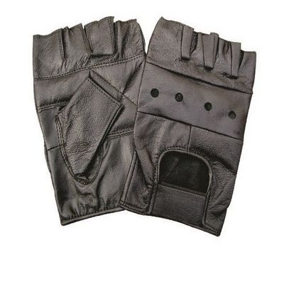 Unisex Adult AL3000 All Leather Fingerless Motorcycle Glove Large Black