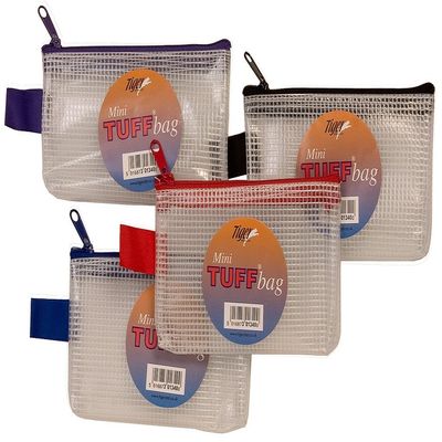 Tiger 6 x Mini Tuff Bags Heavy Duty Strong Weatherproof Storage Zip Wallet Cases