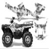 Camoplate-AMRRACING Quad Graphics decal kit fits Polaris ATV Sportsman 400,500,800 (2005-2010)-White view 1